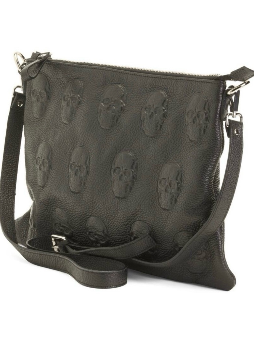 🖤🖤 IO PELLE  ITALIA BLACK LEATHER SCULLS BAG! 🖤🖤 - Picture 10 of 11